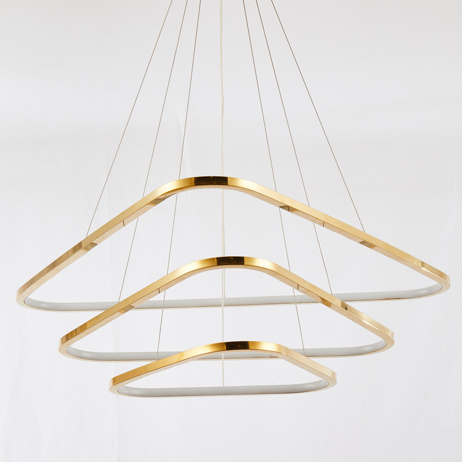 Modern Triplet Triangle LED Pendant Pendant Stainless Steel Finished