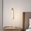 Modern Aluminum LED Pendant Light Oval Shape Energy-Efficient Hanging Lamp