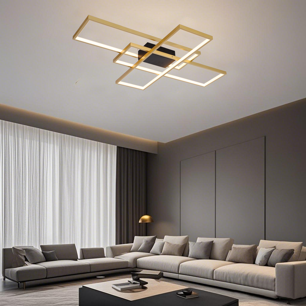 Modern Rectangular Combination Aluminum Ceiling Light For Indoor Decor