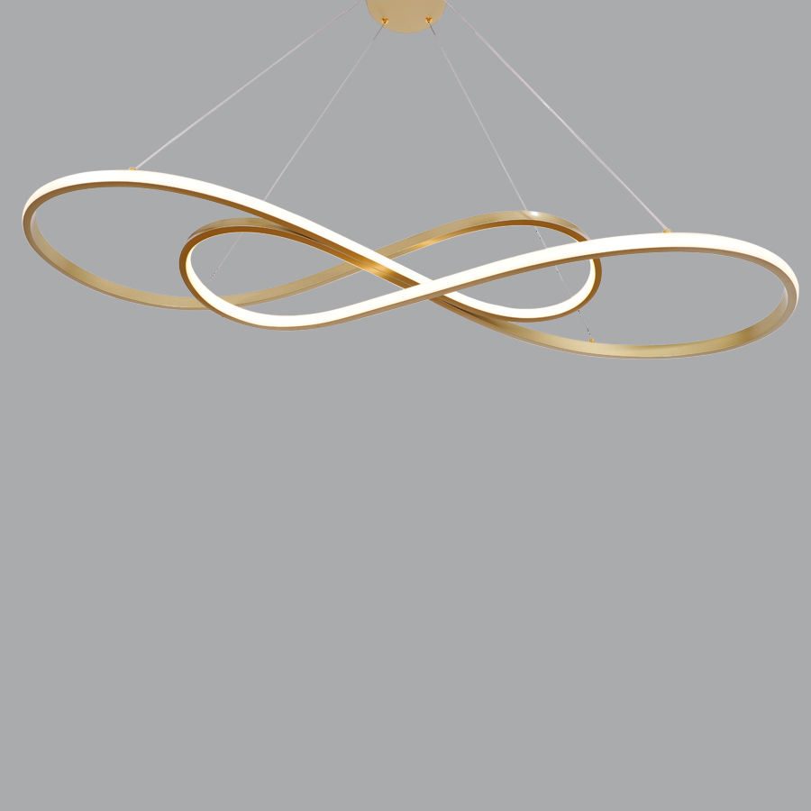 Double Bowknot Design Aluminum Pendant Light Gold Color 