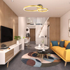Modern Two Rings Gold Color Aluminum Ceiling Lighting With Transparent Acrylic