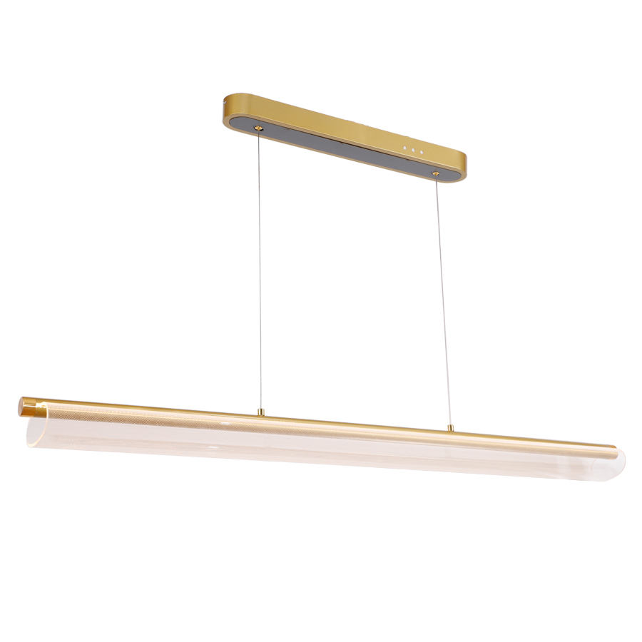 LED Aluminum Acrylic Striaight Tube Pendant Light LED line Chandelier 3000K For Dining Room