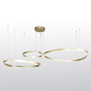 Geometric Aluminum LED Chandelier Three Layers Multi-Temperature Pendant Light