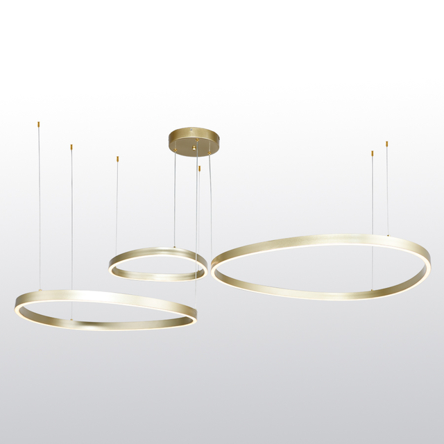 Geometric Aluminum LED Chandelier Three Layers Multi-Temperature Pendant Light