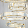 High-End Luxurious LED Crystal Stainless Steel Chandelier Six Circle Rings For Hotel Villa