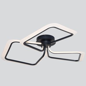 Artistic Design Square Combination LED Ceiling Lamp Three Heads Black Color 3000K
