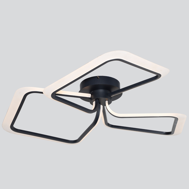 Artistic Design Square Combination LED Ceiling Lamp Three Heads Black Color 3000K