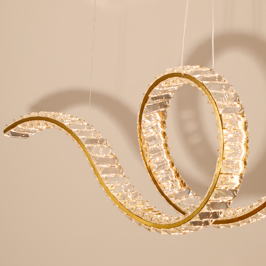 Large Luxurious Curved Crystal Chandelier With LED Perfect For Indoor Use