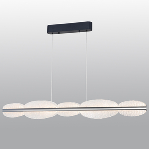 Contemporary Acrylic LED Chandelier, 3-Color Temperature, Horizontal Illumination