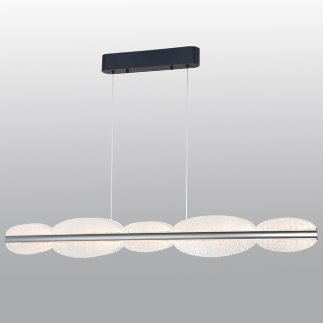 Contemporary Acrylic LED Chandelier, 3-Color Temperature, Horizontal Illumination