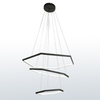 Hexagon Polygonal LED Aluminum Pendant Lamp 3 Sets In One MT-LD066-3BK Three Rings