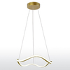 Aluminum Wave shaped LED Pendant Light Bright From Both Sides Gold Color MT-LD2306-S