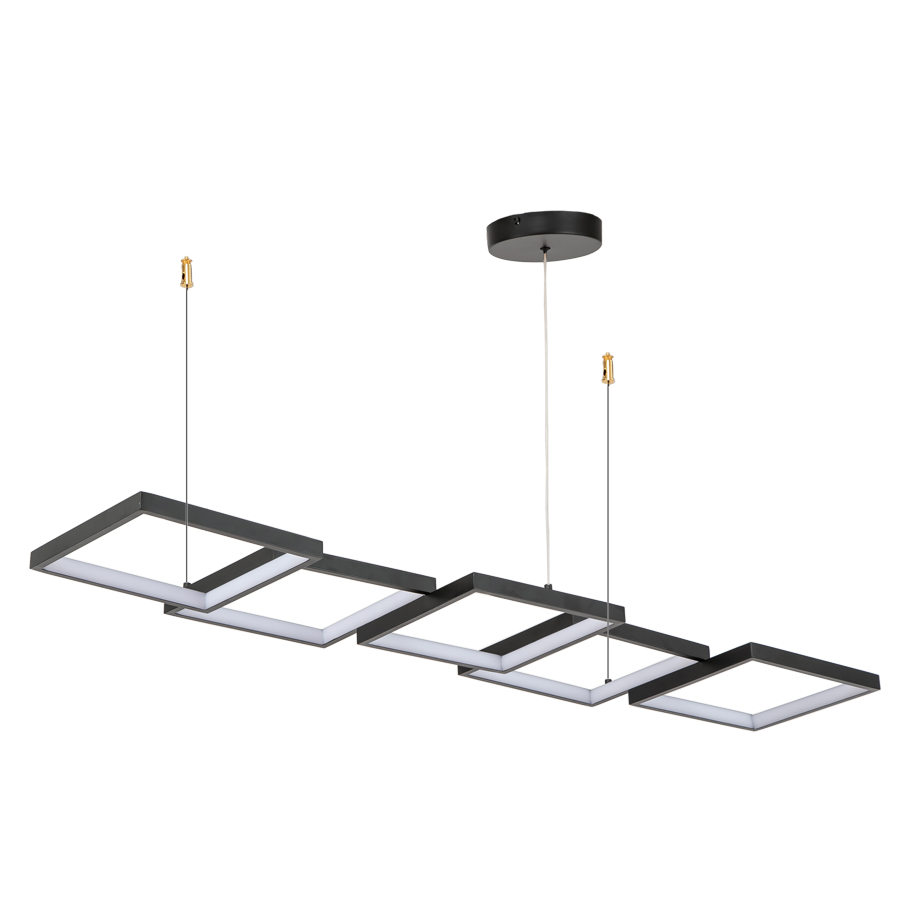 Quadrate LED Aluminum Pendant Dining Room Light Black Color MT-LD2373-BK