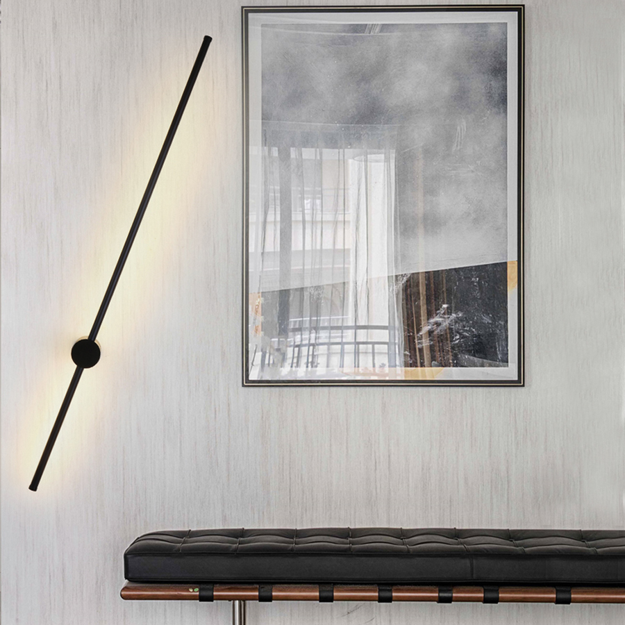 Modern LED Slim Linear Wall Light Straight Line Aluminum Wall lamp 100 CM Long Adjustable Angle