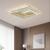 Modern LED Square Ceiling Lamp Crystal Accents Round Bright Light For Indoor Decor