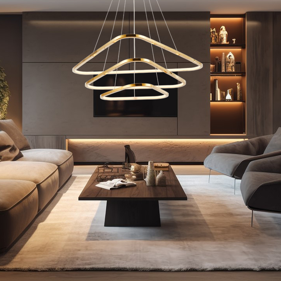 Modern Triplet Triangle LED Pendant Pendant Stainless Steel Finished