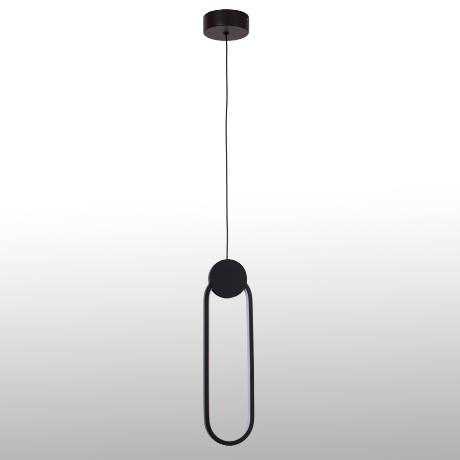 Modern Aluminum LED Pendant Light Oval Shape Energy-Efficient Hanging Lamp