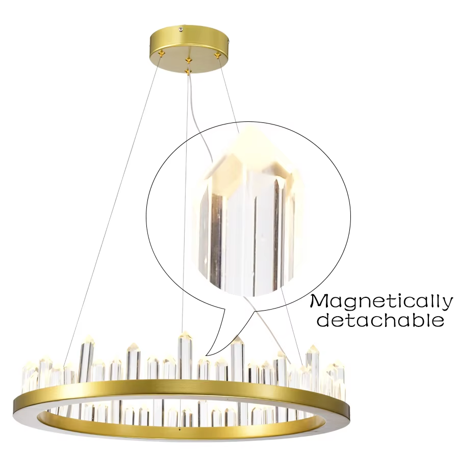 Elegant Magnetic Crystal Rod Pendant Light Indoor Decorative Fixture Perfect For Home Decor 