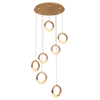  Acrylic Rings Suspended Pendant Light Chandelier For Staircase Decor