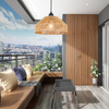 Natural Paper Rattan Woven Pendant Light Fixture For Indoor Decor