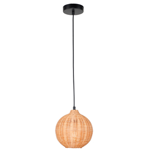Handwoven Rattan Hemp Rope Pendant Light Vintage Derustic Decor