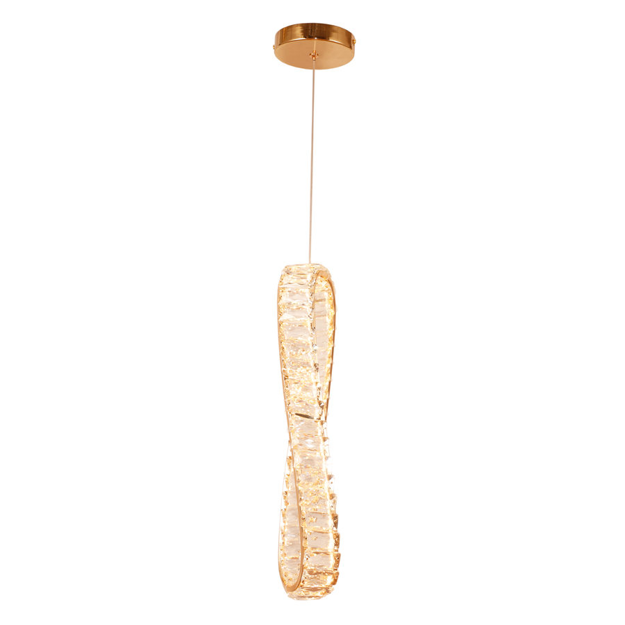 Ambient Crystal Pendant Light, 3000K Warm Glow, Irregular Shape for Bedside
