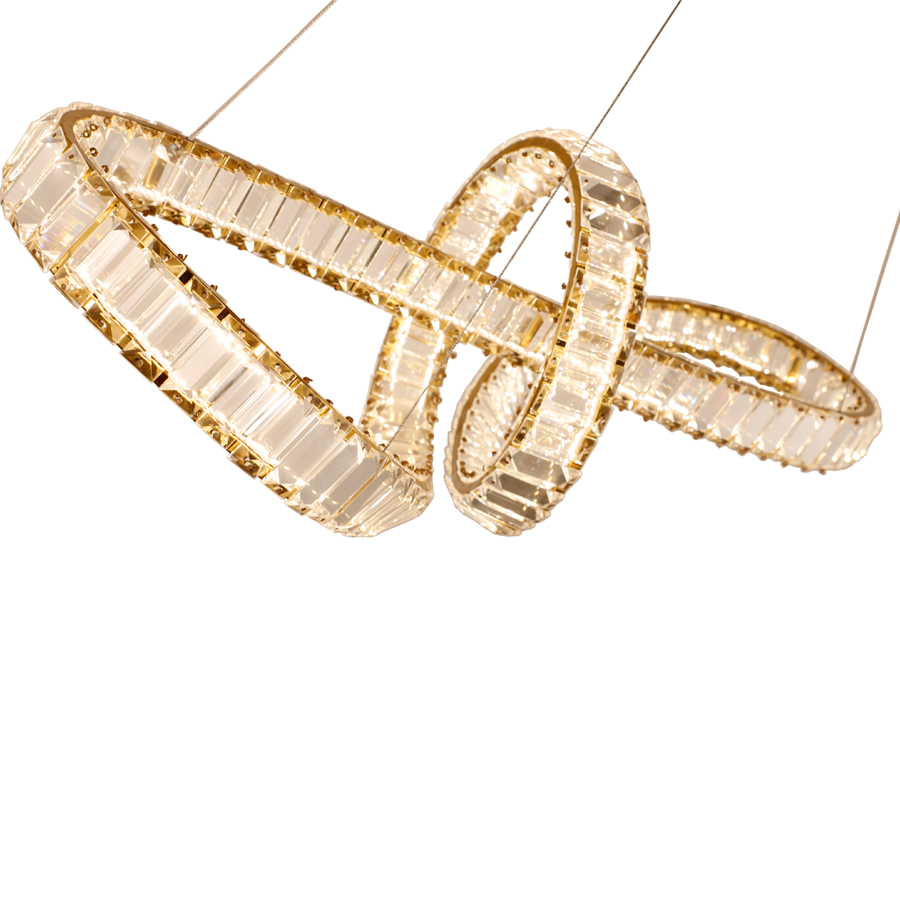 Luxurious Curved Crystal Chandelier With LED Lights Indoor Use