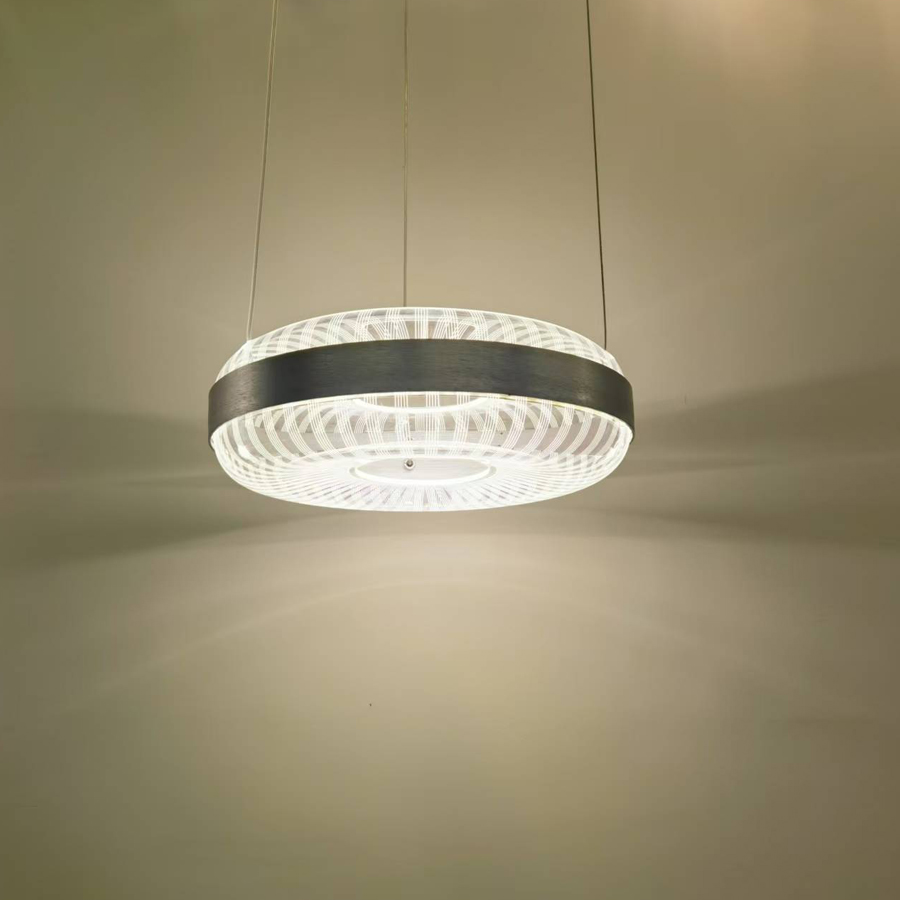 Modern Artistic Design Acrylic Oblate-Shaped LED Pendant Light For Indoor Decor