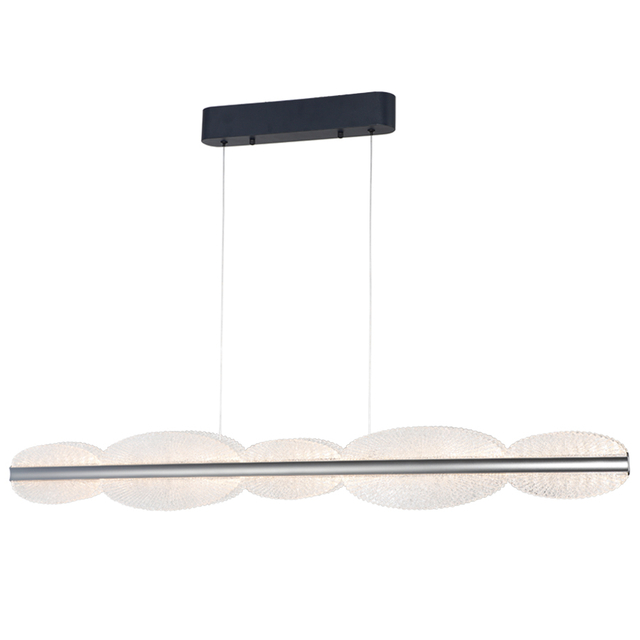 Contemporary Acrylic LED Chandelier, 3-Color Temperature, Horizontal Illumination