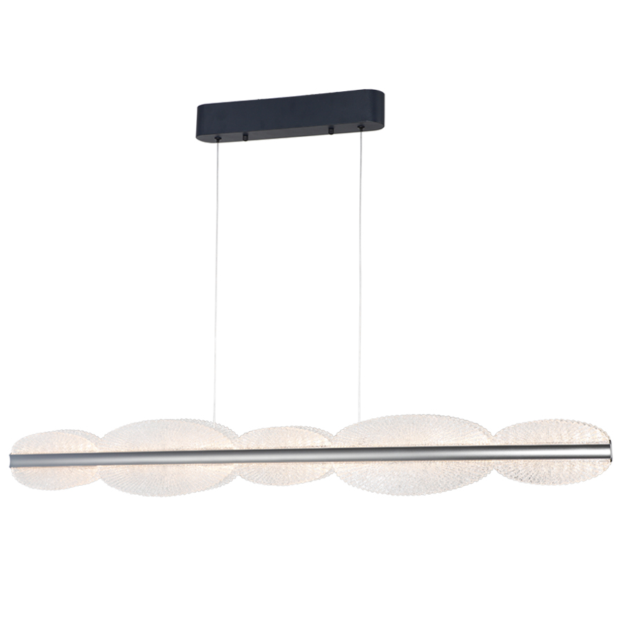 Contemporary Acrylic LED Chandelier, 3-Color Temperature, Horizontal Illumination