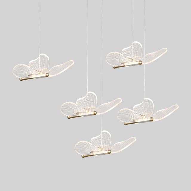 Acrylic Butterfly Small Hanging Lamp LED Pendant Light For Indoor Home Usd