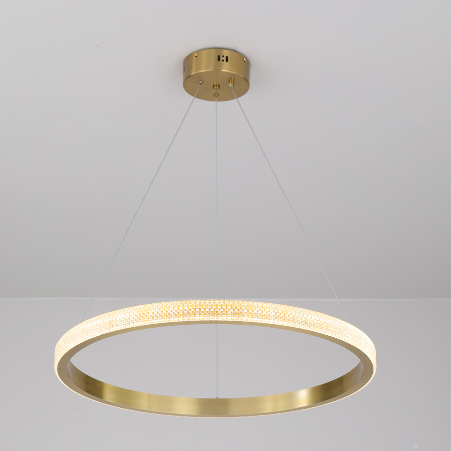 LED Aluminum Acrylic Circle Round Ring Pendant Light One Tier Middle Size