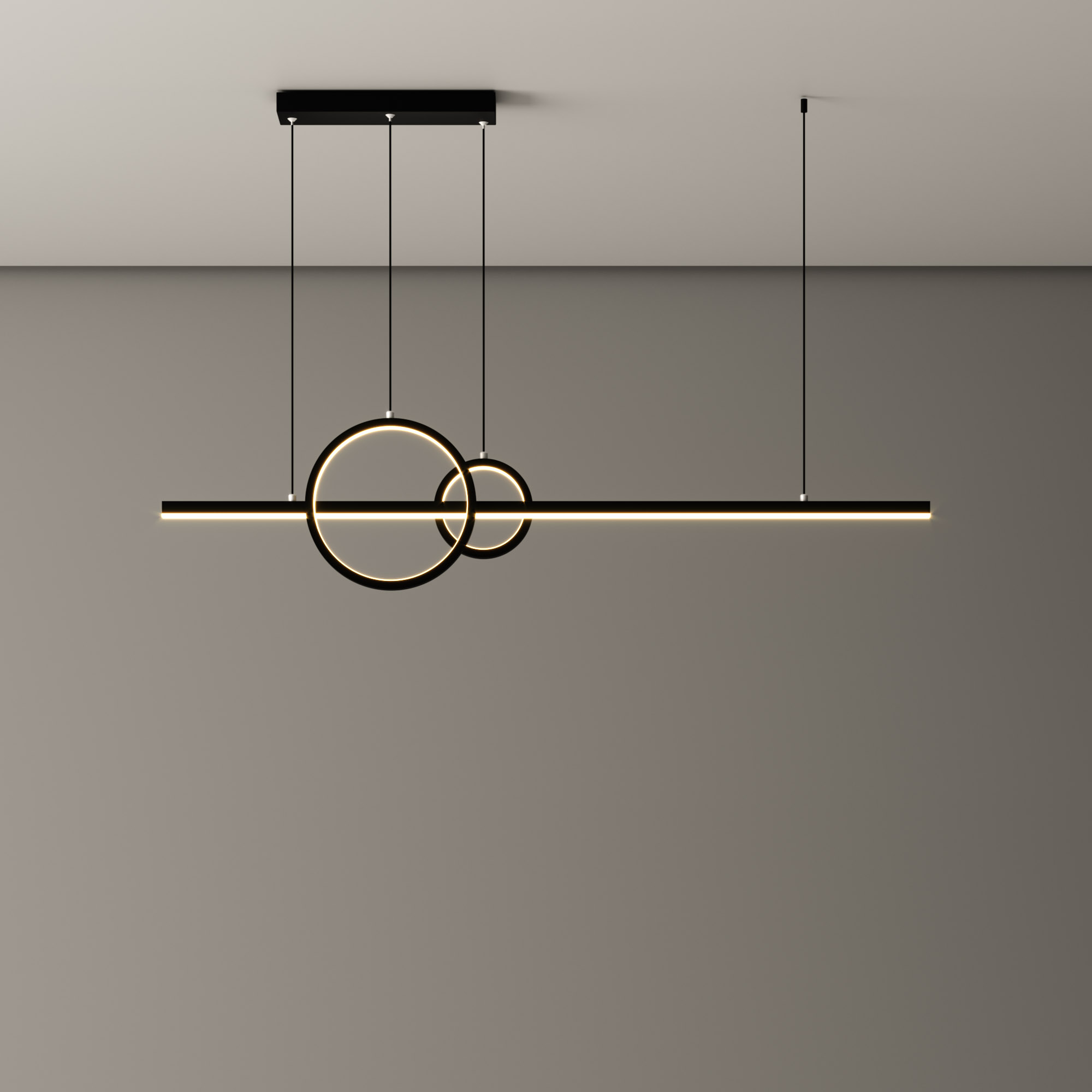 LED Aluminum Dinning Room Pendant Lamp Black Color MT-LD1140-BK