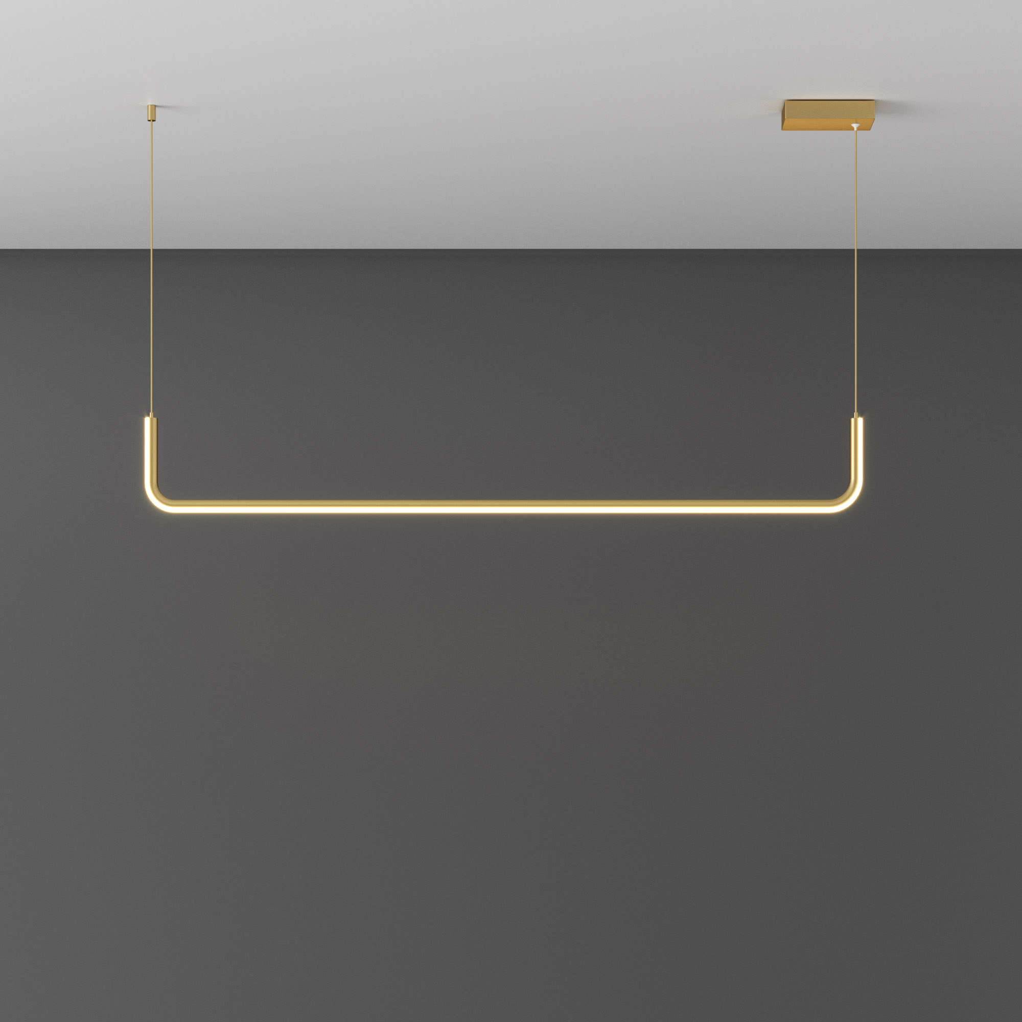 LED Single Linear Dinning Room Pendant Lamp Gold Color MT-LD2209-1GD