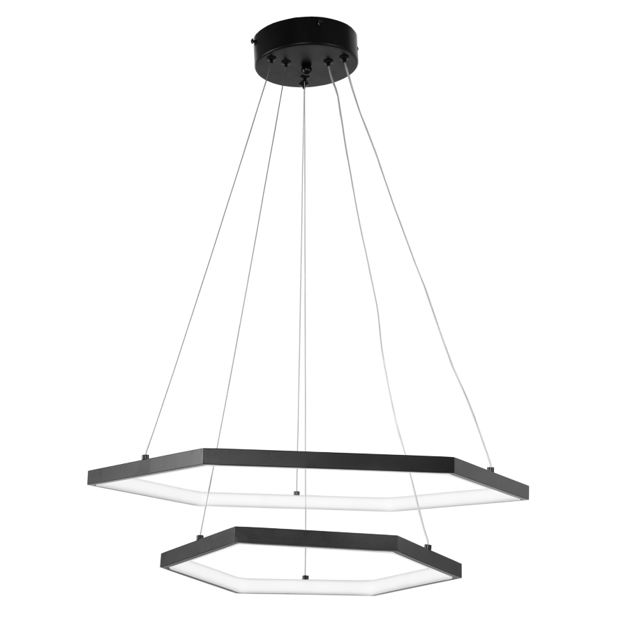 Hexagon Polygonal LED Aluminum Pendant Lamp 2 Rings MT-LD066-2