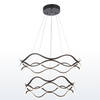 Aluminum Wave shaped LED Pendant Light Two Tiers Black Color