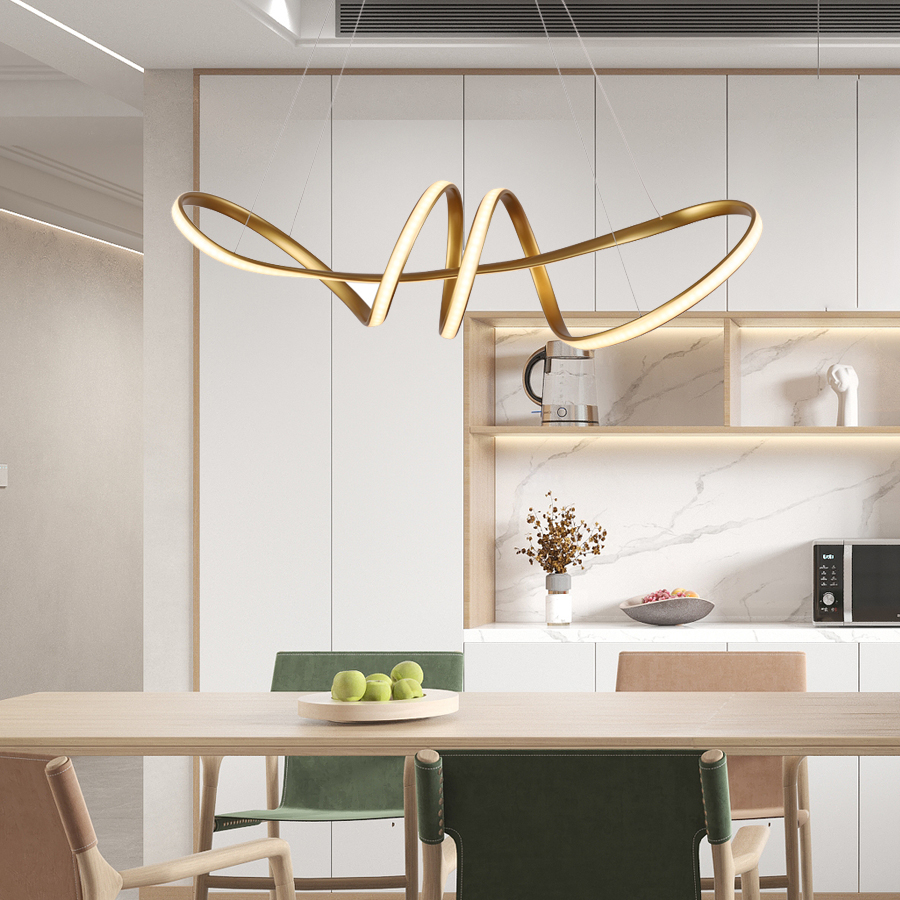 LED Luminaire Lighting Fixture Chandelier MT-LD8020-GD Rope-Twisted Pendant Light