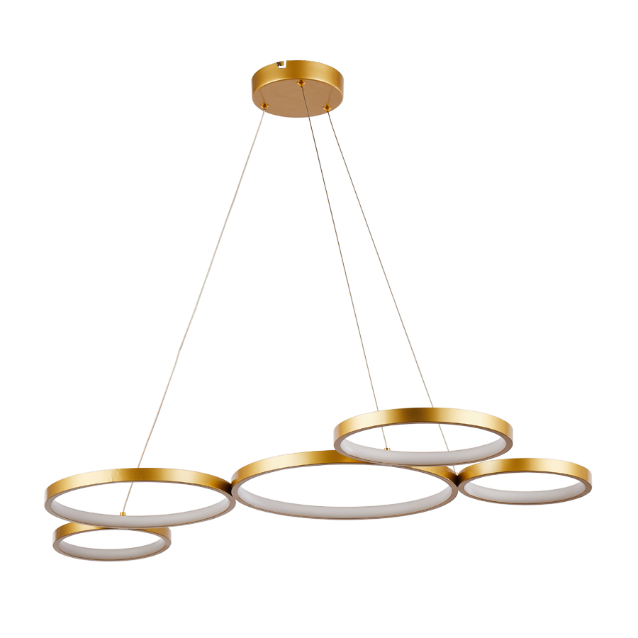 Circle Rings LED Aluminum Pendant Light Chandelier Gold Color MT-LD2201GD