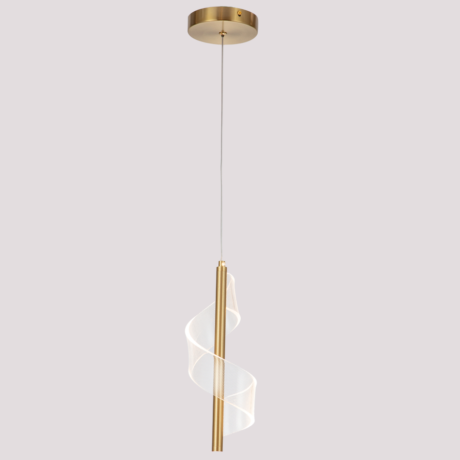 Spiral Acrylic LED Aluminum Small Pendant Light