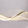 Big LED Wave Aluminum Acrylic Suspended Pendant Light 3000K Chandelier