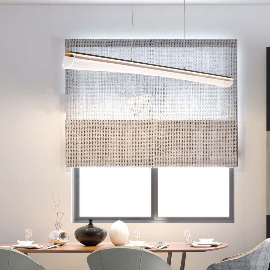 LED Tube Acrylic Pendant Light LED line Chandelier 3000K For Dining Room