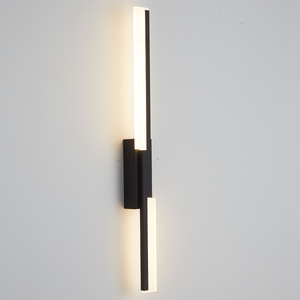 Modern Artistic LED Linear Straight Line Aluminum Acrylic Wall light Black Color
