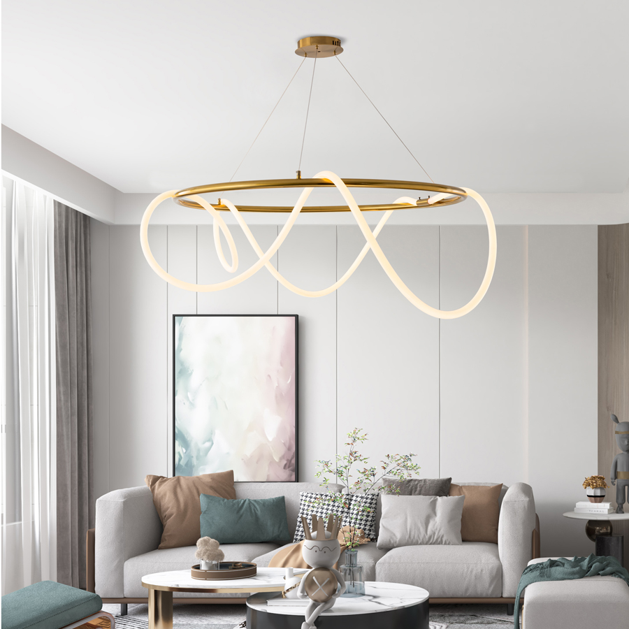 Round Silicone LED Light Fixture - Flexible, Contemporary Design Middle Size