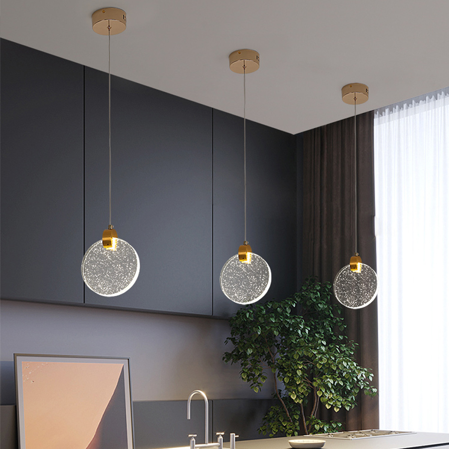 Elegant Crystal Glass Panel Pendant Light Indoor Decorative Fixture Perfect For Home Decor