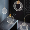Elegant Crystal Glass Circle Ring Pendant Light Indoor Decorative Fixture Perfect For Home Decor