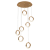  Acrylic Rings Suspended Pendant Light Chandelier For Staircase Decor