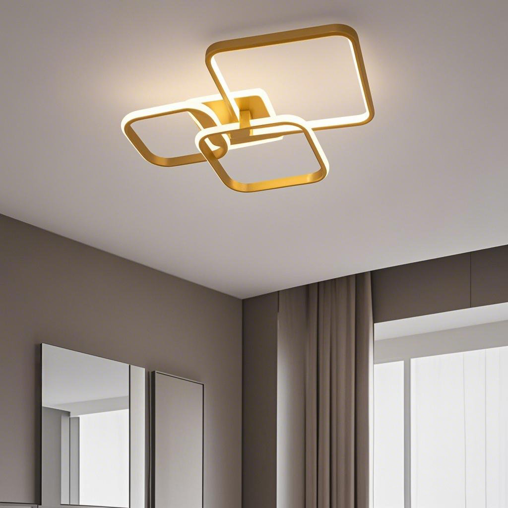 Modern Square Aluminum Acrylic Silicone Ceiling Light For indoor Decor