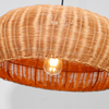 Rattan Handwoven Cage-Like Natural Plant Fibers Pendant Light For Indoor Decor