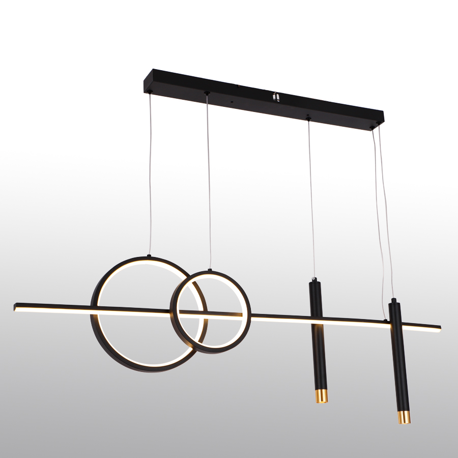 Black Artistic Aluminum Pendant Light Chandelier For Dining Room