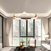Round Circle Mesh Fabric Silicone LED Pendant Chandelier For Living Room